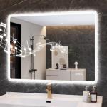 32"x24" LED Bathroom Mirror with Bluetooth Speaker
