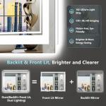 AWANDEE 30x36 Dimmable LED Bathroom Mirror