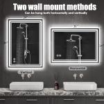 Dimmable 24" x 36" Anti-Fog LED Bathroom Mirror