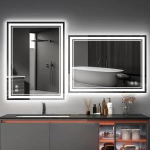 Dimmable LED Bathroom Mirror with Anti-Fog 20x28