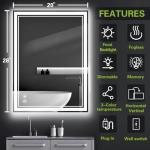Dimmable LED Bathroom Mirror with Anti-Fog 20x28
