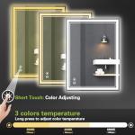 Dimmable LED Bathroom Mirror with Anti-Fog 20x28