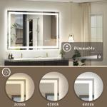 Dimmable Smart LED Bathroom Mirror, 40x32