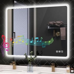 LED Bathroom Mirror with Bluetooth Speaker and Lights