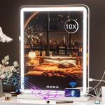 Illuminated Vanity Mirror with Bluetooth Speaker and Magnification