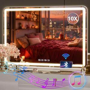 LED Vanity Mirror with Lights and Bluetooth Speaker