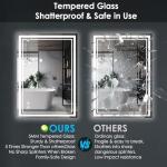 Dimmable 24" x 36" Anti-Fog LED Bathroom Mirror