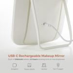 Lighted Portable Makeup Mirror with Adjustable Brightness