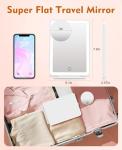Rechargeable Travel Makeup Mirror with Lights and Magnification