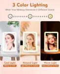 Rechargeable Travel Makeup Mirror with Lights and Magnification