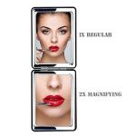 Compact Black Double-Sided Vanity Mirror for Men