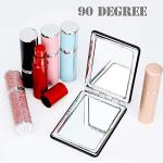 Compact Black Double-Sided Vanity Mirror for Men