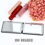 Compact Black Double-Sided Vanity Mirror for Men