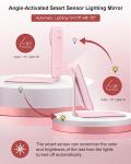 Gospire Pink Travel Makeup Mirror with Lights 10X