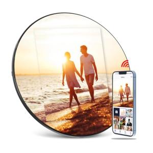 Smart WiFi Digital Round Mirror Photo Frame
