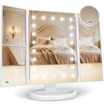 Trifold Makeup Mirror with Lights and Magnification
