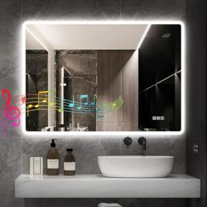 LED Bathroom Mirror with Bluetooth Speaker and Lights