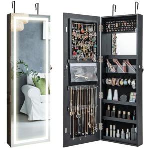 LED Jewelry Cabinet with Lighted Full Length Mirror