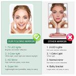 Lighted Folding Travel Makeup Mirror with LEDs