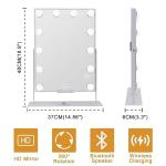 Lighted Hollywood Makeup Mirror with 10X Magnification