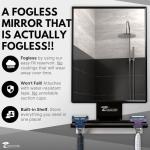 Fogless Shower Mirror with Adjustable Squeegee