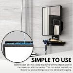 Fogless Shower Mirror with Adjustable Squeegee