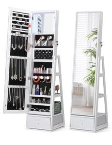 Nicetree 360° Swivel Jewelry Cabinet with Mirror