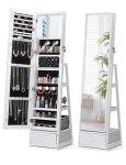 Nicetree 360° Swivel Jewelry Cabinet with Mirror