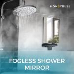 Fogless Shower Mirror with Adhesive Hook and Squeegee