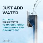 Fogless Shower Mirror with Adhesive Hook and Squeegee