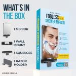 Fogless Shower Mirror with Adhesive Hook and Squeegee