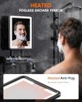 Heated Fogless Shower Mirror with Dimmable Lights