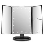 Lighted Trifold Vanity Mirror with LED and Magnification