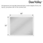 DeerValley 32" x 40" Smart LED Bathroom Mirror
