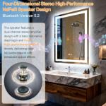 Olyvren 24"x32" LED Bathroom Mirror with Bluetooth