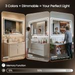 40X30 Dimmable LED Backlit Bathroom Mirror