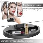 Lighted Trifold Vanity Mirror with LED and Magnification