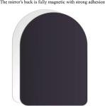 JODFIAT Magnetic Semicircle Wall Mirror - 5.12x7.09 Inch