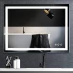 36x28 Inch LED Bathroom Mirror with Anti-Fog