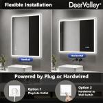 DeerValley 32" x 40" Smart LED Bathroom Mirror
