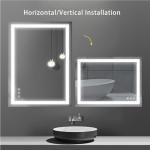 36x28 Inch LED Bathroom Mirror with Anti-Fog