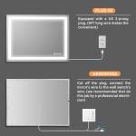 36x28 Inch LED Bathroom Mirror with Anti-Fog