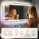 Olyvren 40"x28" LED Bathroom Mirror with Bluetooth