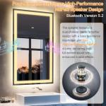 Olyvren 40"x28" LED Bathroom Mirror with Bluetooth