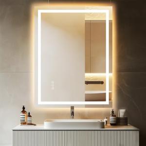 Dimmable 24"x32" LED Bathroom Mirror with Anti-Fog