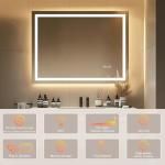Dimmable 24"x32" LED Bathroom Mirror with Anti-Fog