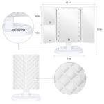 Lighted Trifold Vanity Makeup Mirror with Magnification