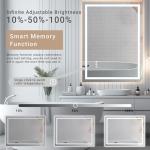 Dimmable 24"x32" LED Bathroom Mirror with Anti-Fog