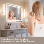 Dimmable 24"x32" LED Bathroom Mirror with Anti-Fog