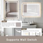 Dimmable 24"x32" LED Bathroom Mirror with Anti-Fog